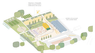 Treyford Barns Competition aerial view internal masterplan George and James Architects